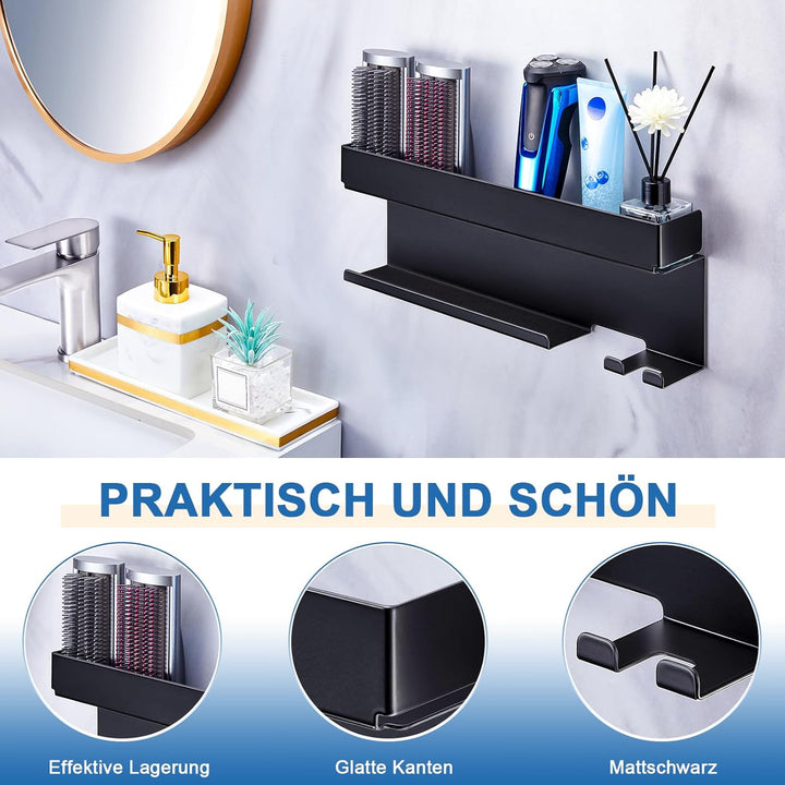 Föhnhalter Wand Ohne Bohren, Föhn und Glätteisen Halterung Für Styler Lockenstab Zubehör, Fönhalteru