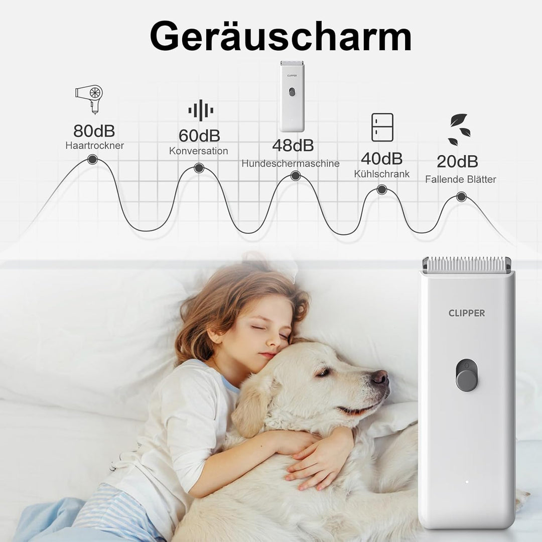 ENSSU Hundeschermaschine, kabelloses, wiederaufladbares Hundepflege-Set Katzenhaarschneidemaschine f