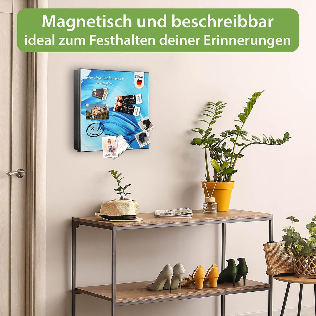 banjado Grosser Schlüsselkasten Metall - Schlüsselbox 30x30cm mit 32 Haken - Schlüsselkasten modern