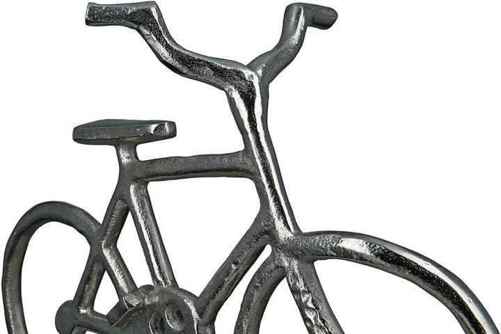 GILDE Deko Objekt Skulptur - Fahrrad aus Aluminium auf Marmor Sockel - Breite 35 cm Höhe 28 cm