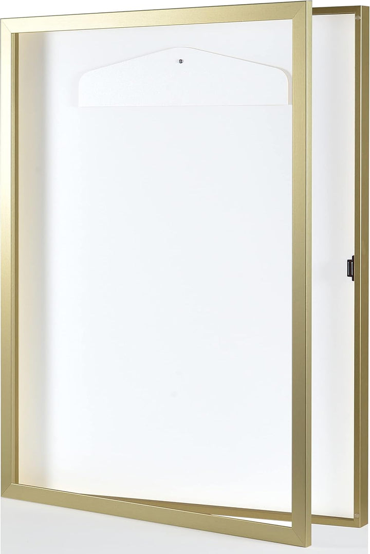 Trikotrahmen 'Easy Click & Fill' mit Tür | Rahmen-Farbe: Gold | Hintergrund: Weiss | Grösse: 70 x 90
