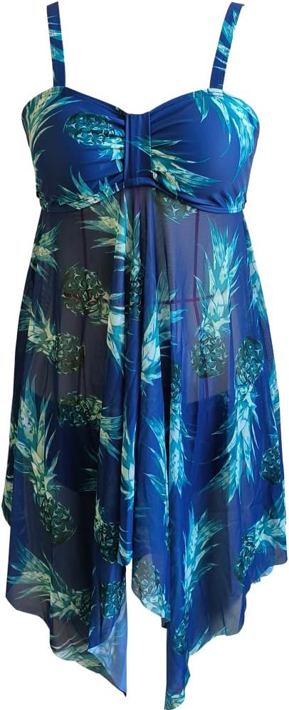 CIZEUR Tankini Damen Bauchweg Zweiteiler Push up Verstellbare Schultergurte Schwimmkleid mit Slip Me