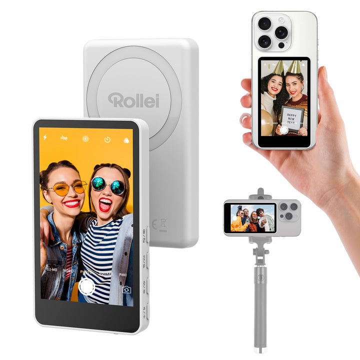 Rollei Easy Creator Selfie Monitor Handy Rückkamera Magnetisch Vlog Bildschirm Kompatibel mit Smartp