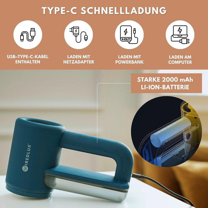 Fusselrasierer Elektrisch WiredLux - Wiederaufladbarer Fusselentferner für Kleidung &amp; Möbel - Einste