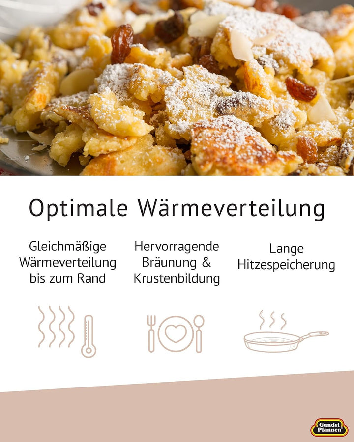 Original Gundel GUSS-BRATPFANNE INDUKTION hoch, Ø 24 cm, Höhe 7,5 cm, BIOTAN-Oberfläche, PFOA-frei,