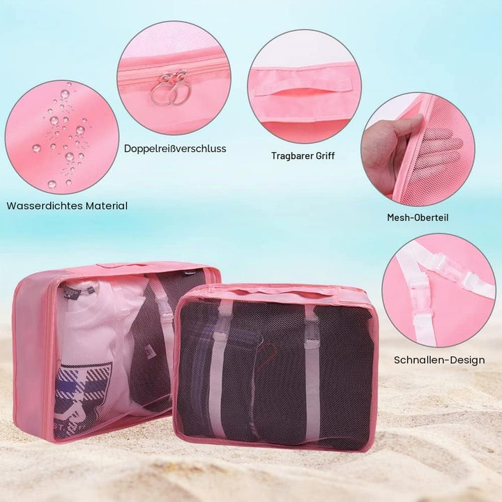 OSDUE Koffer Organizer Set 8-teilig, Packing Cubes, Wasserdichte Reise Kleidertaschen, Packtaschen f