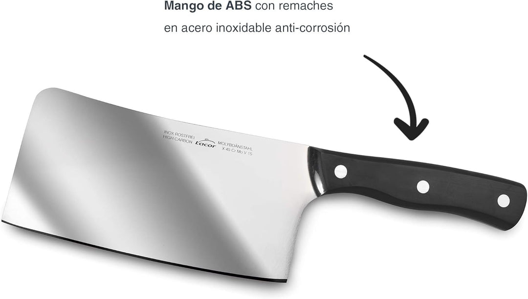 Lacor - 39018 - Küchen-Macheta, professionelles Metzgermesser, Edelstahl, ergonomischer Griff, Blatt