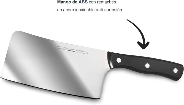 Lacor - 39018 - Küchen-Macheta, professionelles Metzgermesser, Edelstahl, ergonomischer Griff, Blatt