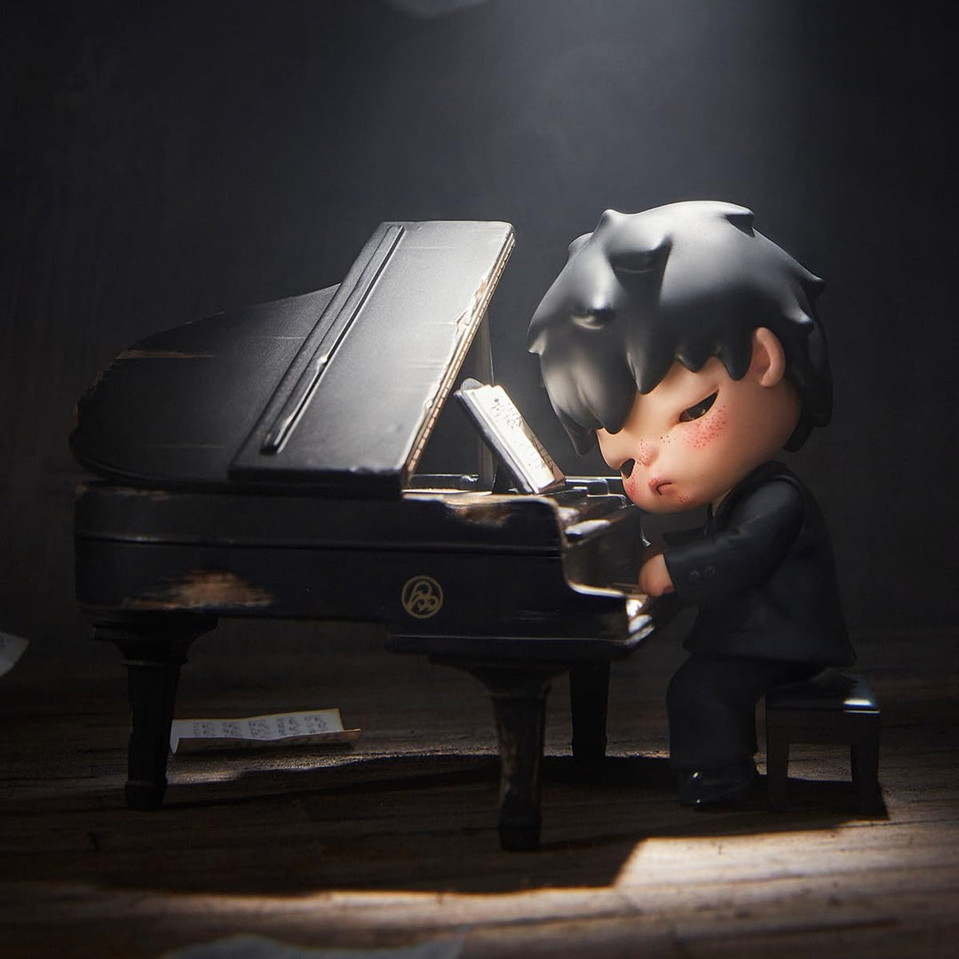 POP MART Hirono The Pianist Figure Anime Actionfiguren Sammelfiguren Sammler Kunstspielzeug Spielzeu