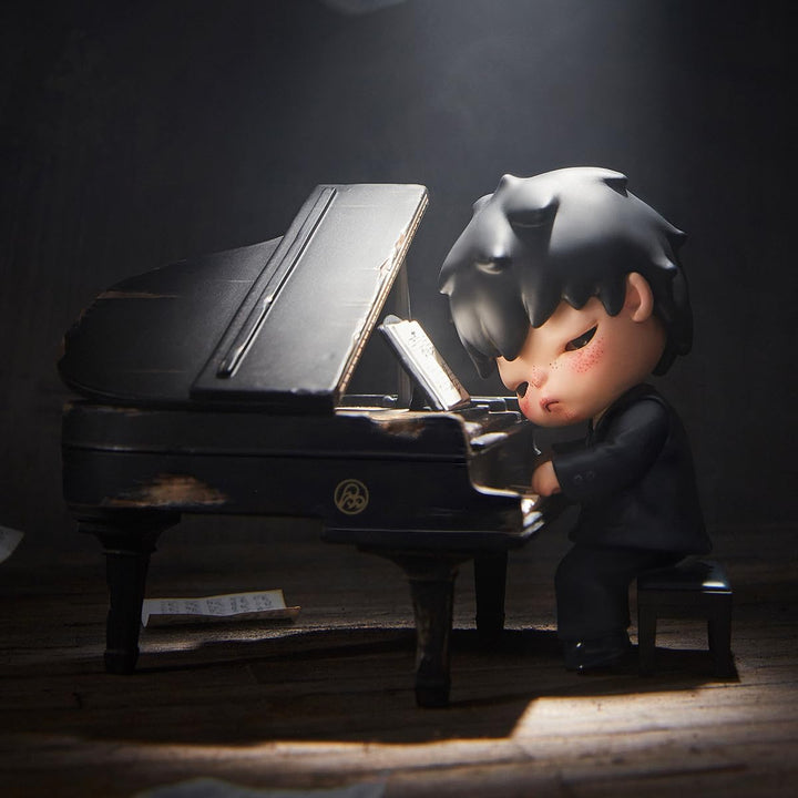 POP MART Hirono The Pianist Figure Anime Actionfiguren Sammelfiguren Sammler Kunstspielzeug Spielzeu