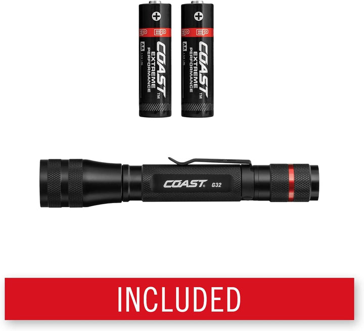 Coast G32 370 Lumen Twist Fokus LED Taschenlampe, Schwarz