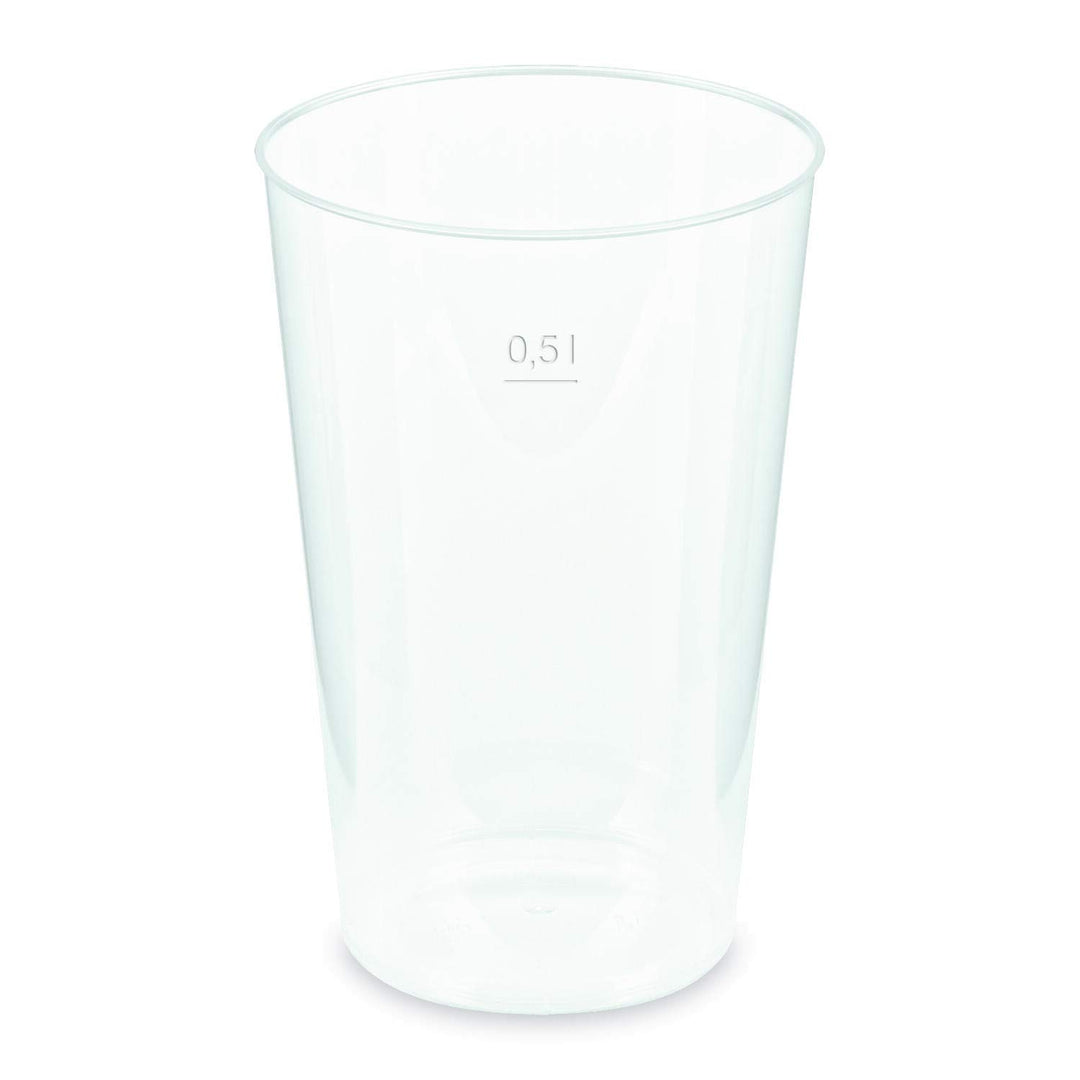 Verpackungsteam 90 Stück Mehrweg-Trinkbecher, Bierbecher, Pfandbecher, unzerbrechlich, transparent,