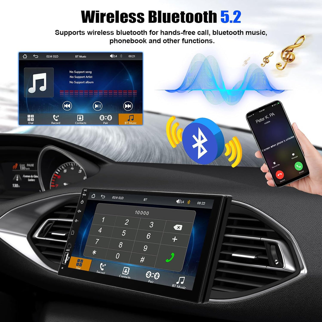 CAMECHO Autoradio 1 Din Wireless Carplay Android Auto Bluetooth Radio mit 7 Zoll LCD Touchscreen HD