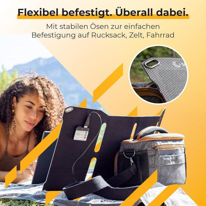 Sunnybag® SUNBOOSTER 28 Solarpanel [Faltbar & Effizient!] – Solarladegerät (Wasserfest & Robust) – S