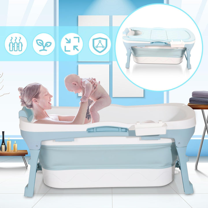Faltbare Badewanne für Erwachsene, Klappbare Mobile Badewanne 118×60×50 cm, Tragbar & Platzsparend,