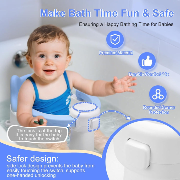 Badewannensitz Baby ab 6 Monate, Baby Badesitz mit 4 Saugnäpfen,Bath Seat für Dusche Oder Badewanne,