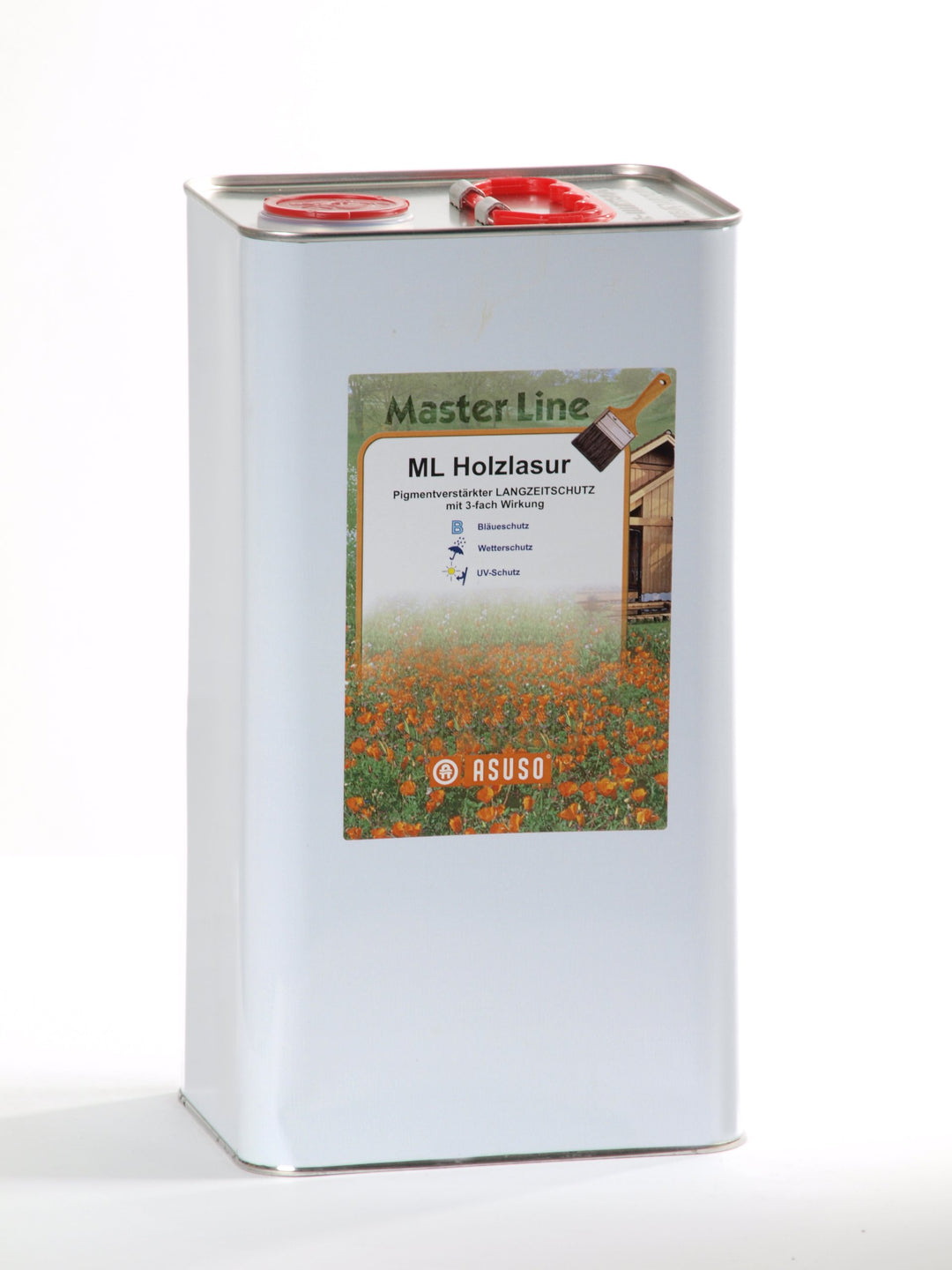 Asuso ML Holzlasur Langzeitschutz im Farbton silbergrau 5,0 Liter Gebinde