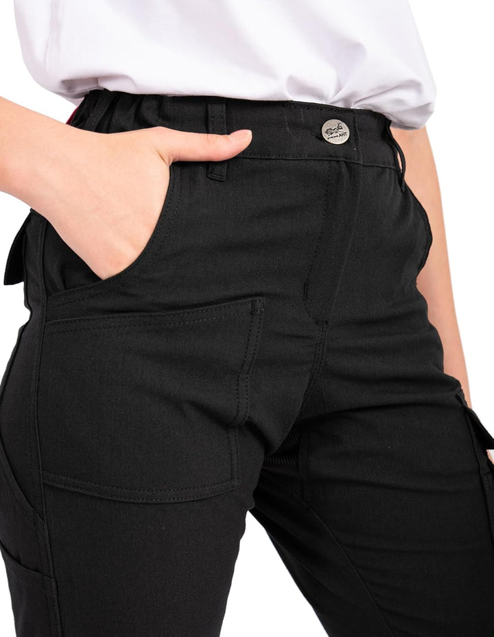 strongAnt Damen Arbeitsshorts Stretch Kurze Arbeitshose mit Cargo Taschen für Frauen Outdoor 30 Schw