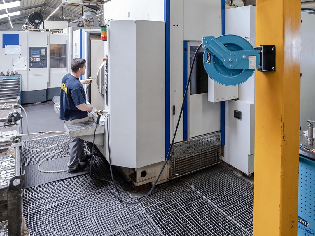HAZET offener Schlauchaufroller 9040OS-10,20 Meter,10 mm, Max. 20 bar,Stahlausführung,Automatischer