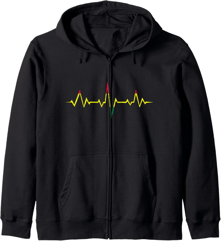 Reggae Musik Herzschlag Rastafari Rasta Geschenk Kapuzenjacke
