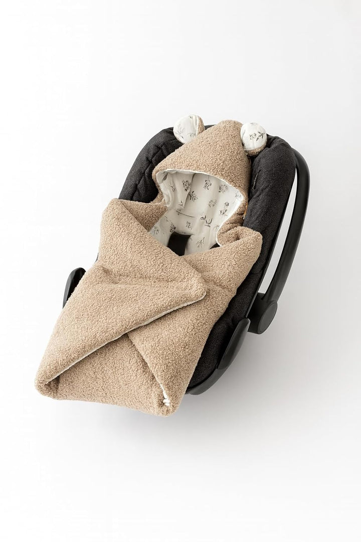 80x80 cm Einschlagdecke für Babyschale Boucle Autositz FRÜHLING ganzjährig wattiert Ganzjahresdecke,