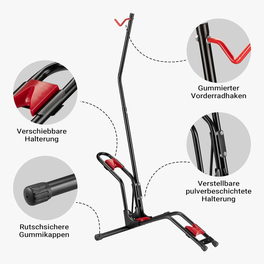 Wiltec vertikaler Fahrradständer 53 x 11 x 120 cm, Universal Fahrradhalter freistehend aus robustem