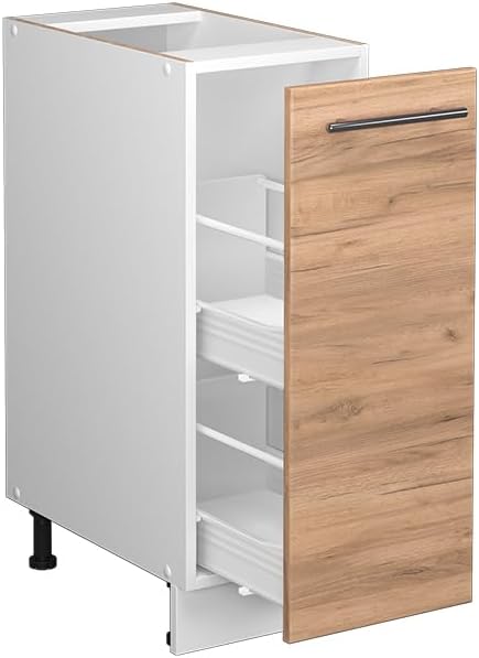 Vicco Apothekerschrank Fame-Line, Goldkraft Eiche/Weiss, 30 cm ohne Arbeitsplatte Goldkraft Eiche Ap