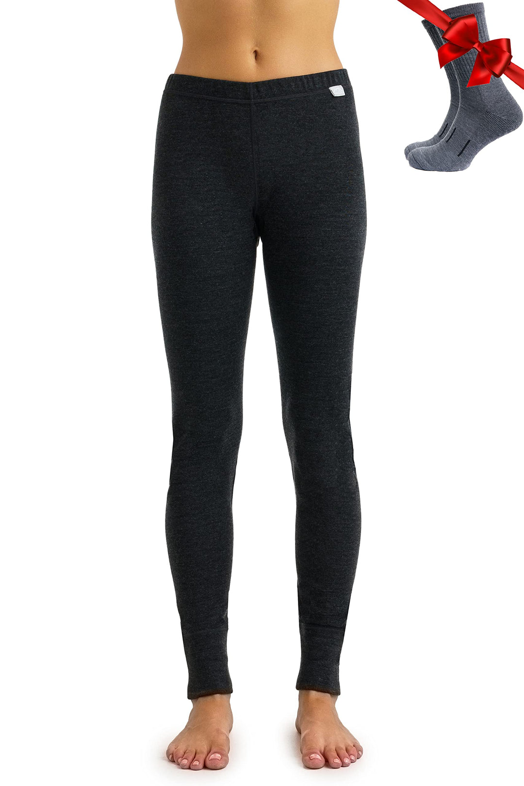 Merino Wolle Thermounterwäsche Damen - Merino Unterhose Damen Merino Leggings + Wollsocken XS 320 Ch