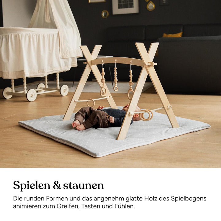 Ehrenkind® Spielbogen Baby | Spielbogen Baby Holz inkl. DIY Zubehör Set | Fördert die Motorik | Spie