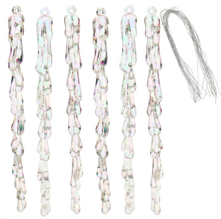 COM-FOUR® 12x Weihnachtsbaumanhänger Eiszapfen - Christbaumschmuck für den Weihnachtsbaum - Weihnach