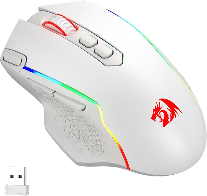 Redragon M810 Pro Kabellose Gaming-Maus, 10000 DPI Kabelgebundene/Kabellose Gamer-Maus mit Schnellfe
