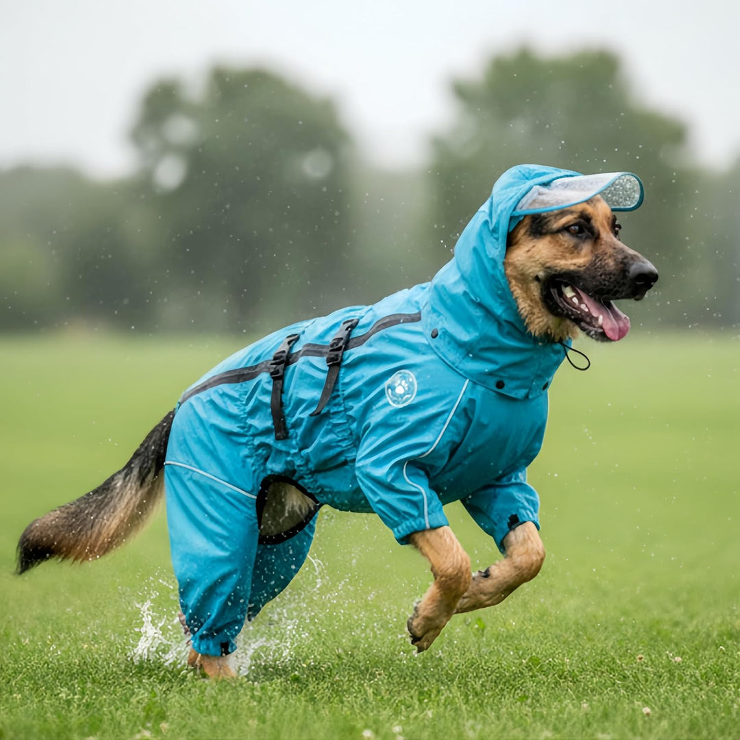 Wasserdichter Hunderegenmantel Leichter hundepullover mit integrierten beinabschlüssen und Abnehmbar