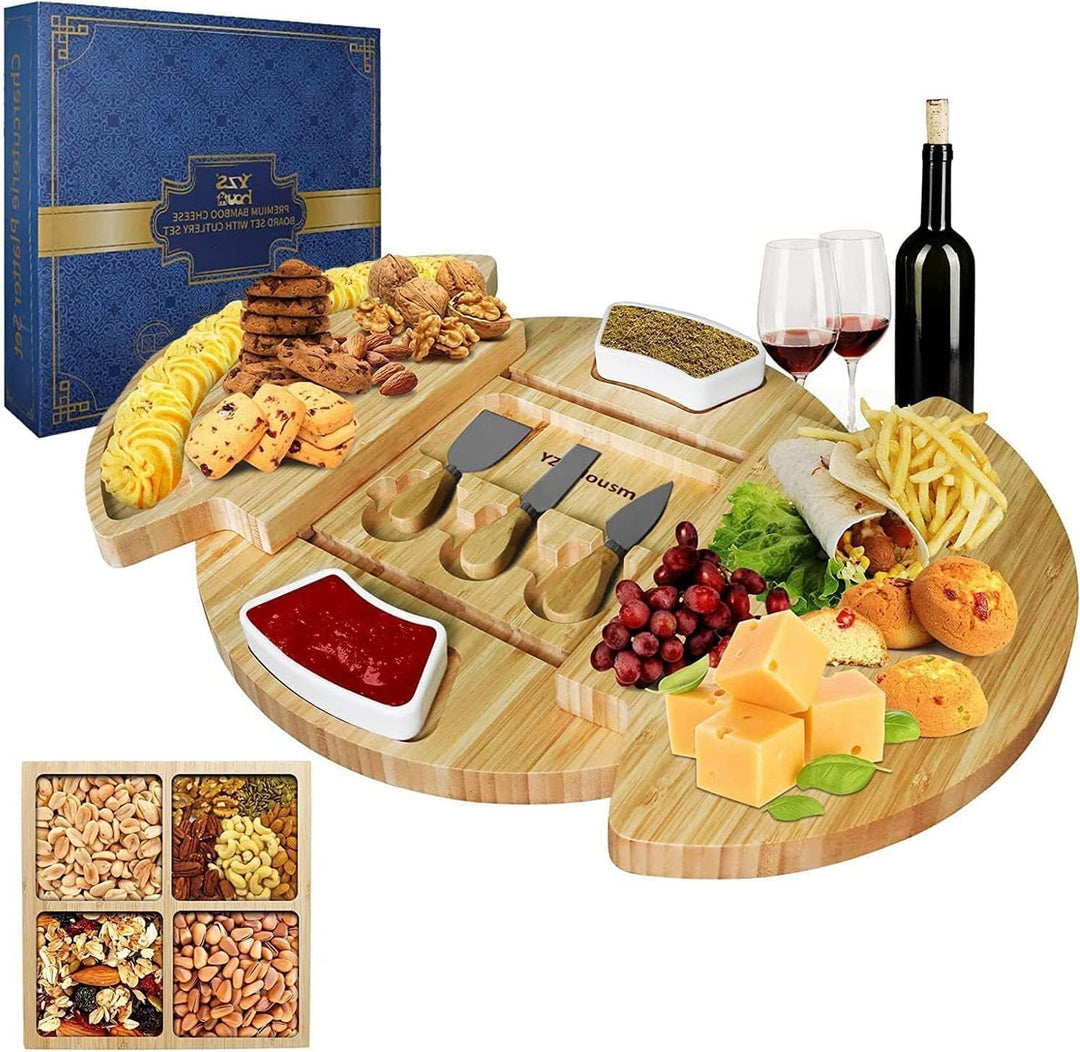 Louis Donné Käsebrett mit Käsewerkzeugen, Käseplatte Charcuterie-Brett-Platten-Set Serviertablett fü