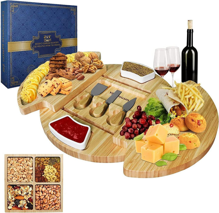Louis Donné Käsebrett mit Käsewerkzeugen, Käseplatte Charcuterie-Brett-Platten-Set Serviertablett fü