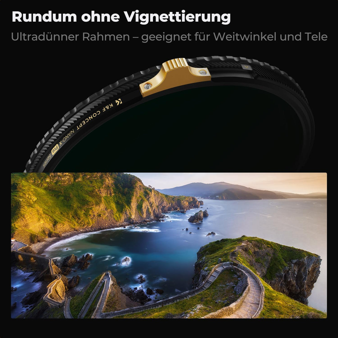 K&F Concept Nano-X PRO ND Filter 49mm Variabler Graufilter ND2-32& CPL 2 in 1 multifunktionaler Grau