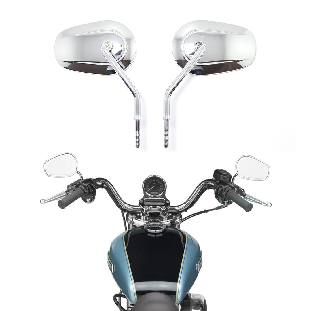 M8 10mm Chrom Motorrad Rückspiegel Seitenspiegel Rückspiegel Für Fatboy Softail Sportster 883 Eisen
