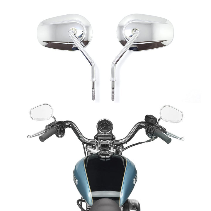 M8 10mm Chrom Motorrad Rückspiegel Seitenspiegel Rückspiegel Für Fatboy Softail Sportster 883 Eisen