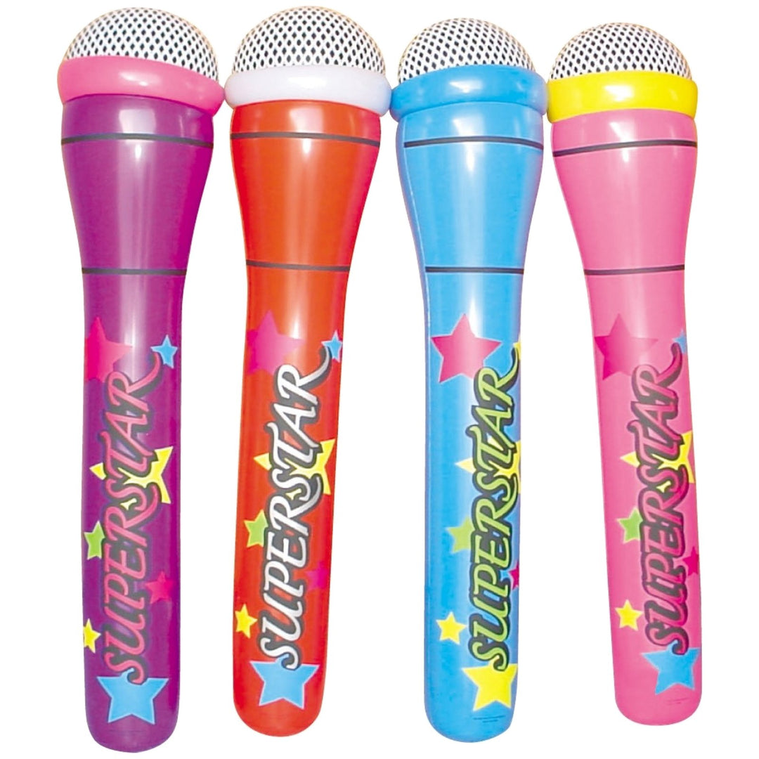 4 Mega Mikrofon aufblasbar 1 m lang Superstar Mikro f. Musiker + Luft Band