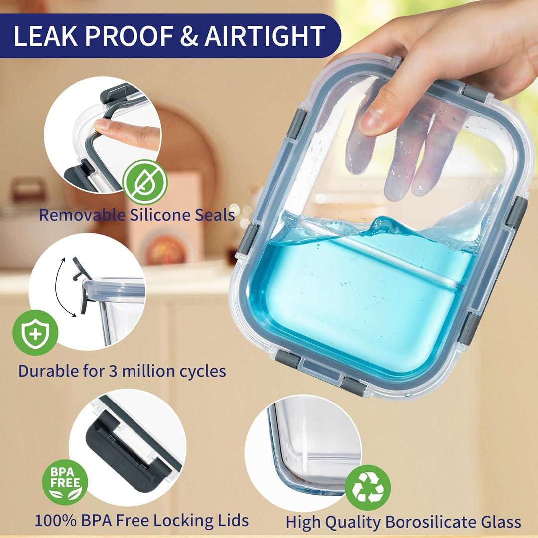 MFY 5 Packungen mit 36-Unzen-glasbehälter mit deckel, frischhaltedosen mit deckel, Meal Prep Boxen G
