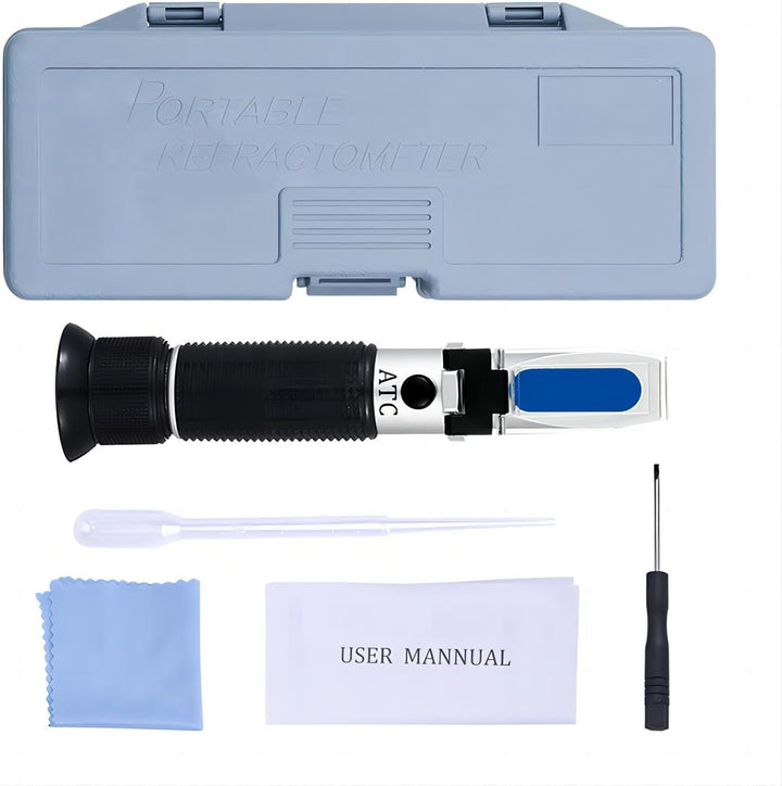 Winegrower Refractometer, 0-32 Brix, 0-140 Oechsle, 0-27 KMW, Automatische Temperaturkompensation (A