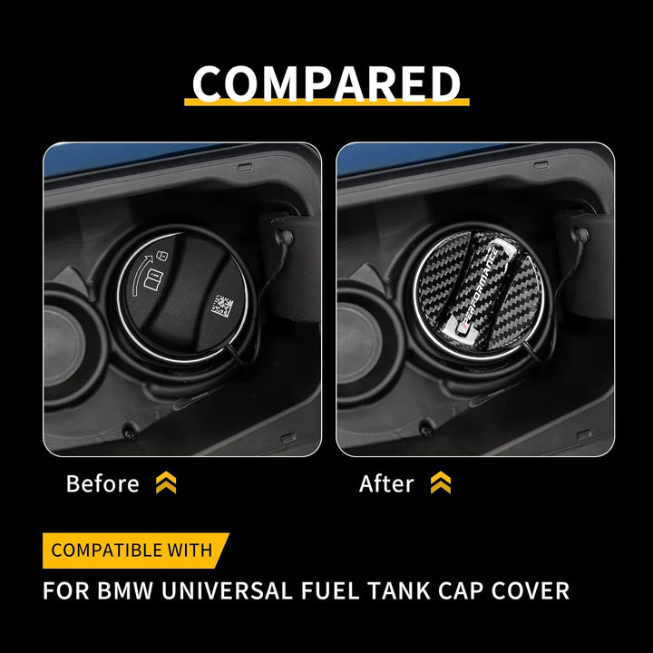 KUNGKIC Kohlefaser Universal Auto-Kraftstofftank-Öl-Gas-Deckel Aufkleber Innenbereich Dekoration Com