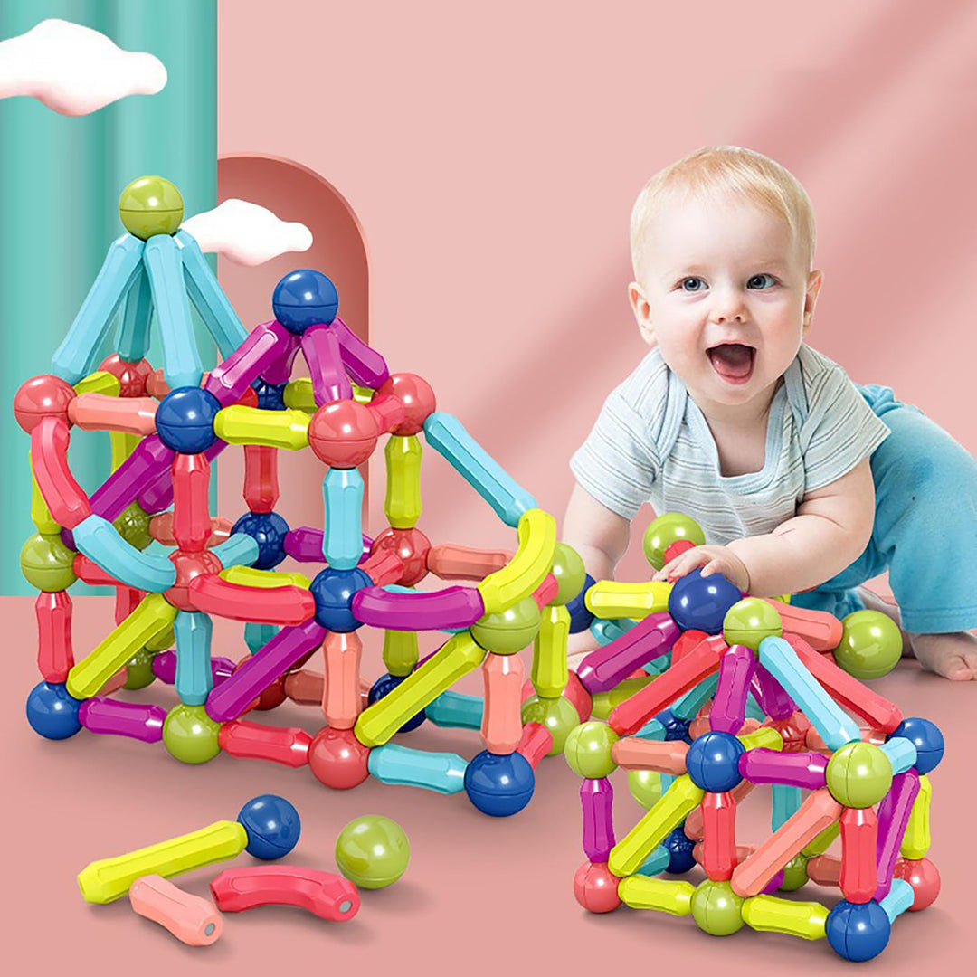 SVYHUOK Magnetische Bausteine 100 Stück Magnete Kinder, Magnetic Bauklötze Baukasten Kinderspielzeug