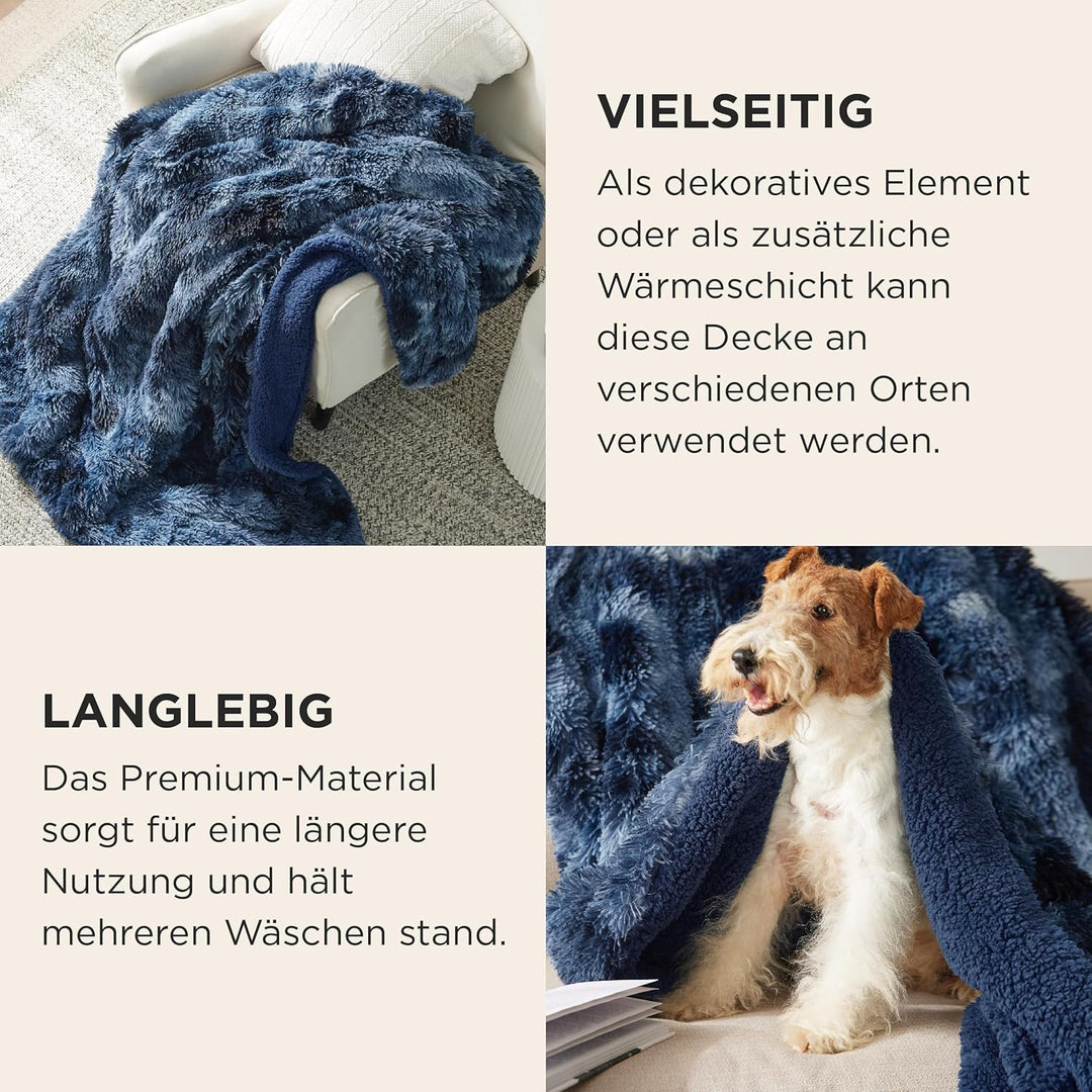 BEDSURE Kuscheldecke - Flauschig Decke, Warm Sherpa Sofadecke, Dicke Felldecke, Couchdecke, Flauschi
