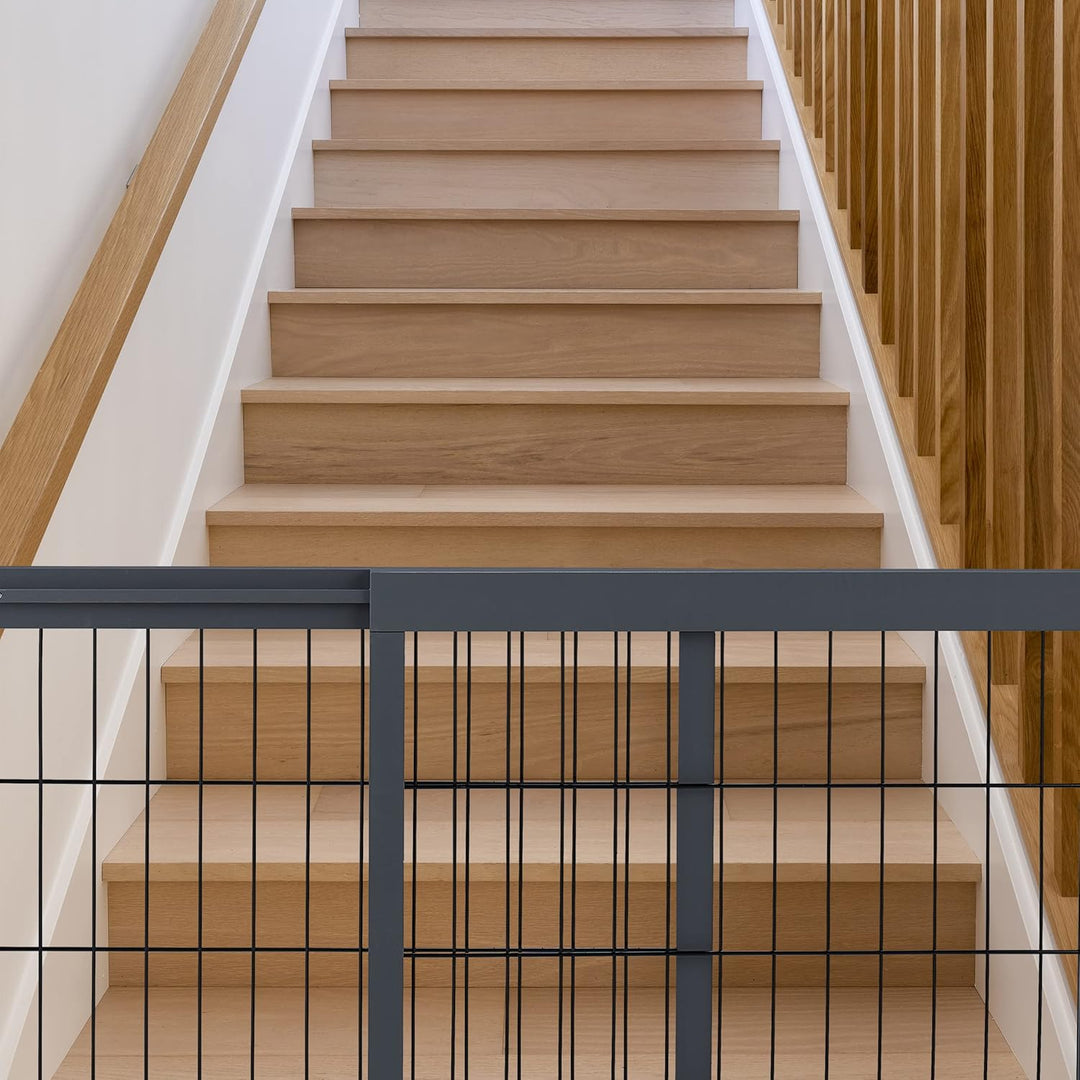 Relaxdays Absperrgitter, ausziehbares Schutzgitter, Treppe & Tür, HxB: 56 x 70-108 cm, freistehend,
