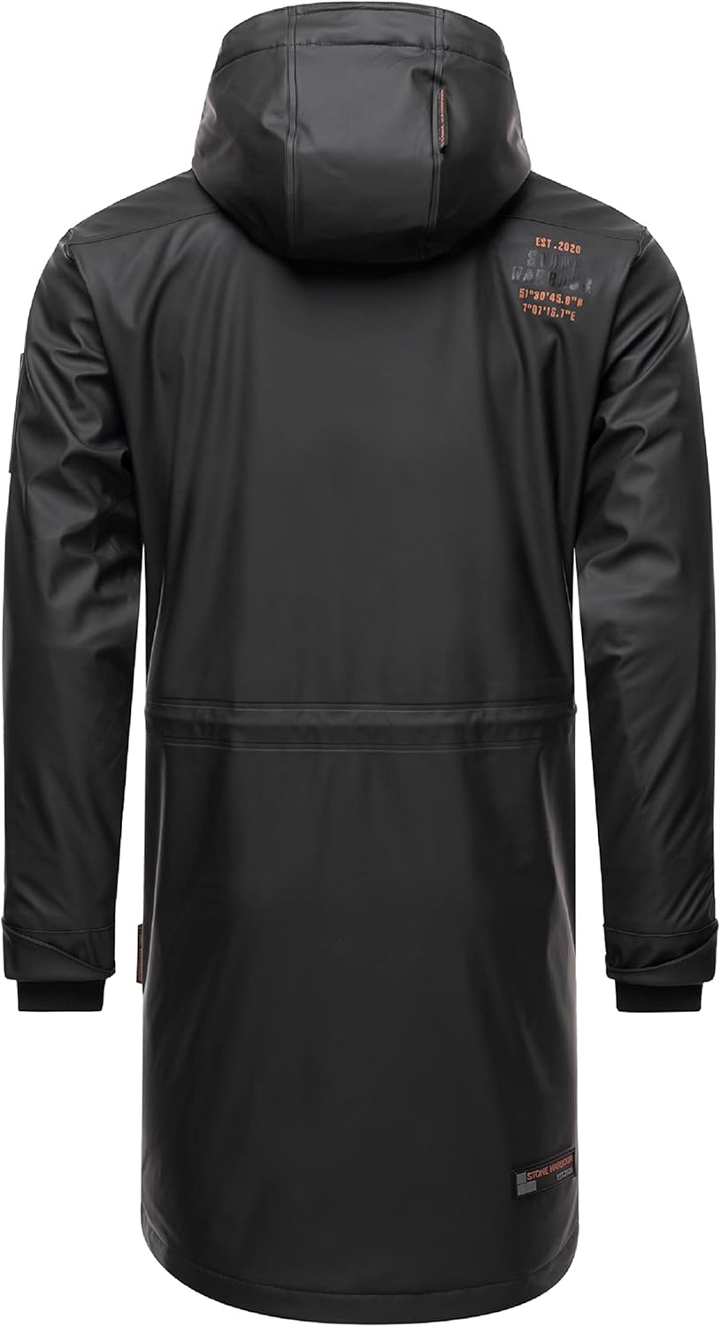 STONE HARBOUR Warmer Regenponcho gefütterter Regenmantel mit innenliegendem Tragegurt und geschweiss