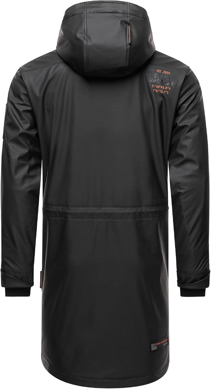STONE HARBOUR wasserdichter gefütterter Herren Regenmantel Verdaan S-3XL S Schwarz, S Schwarz