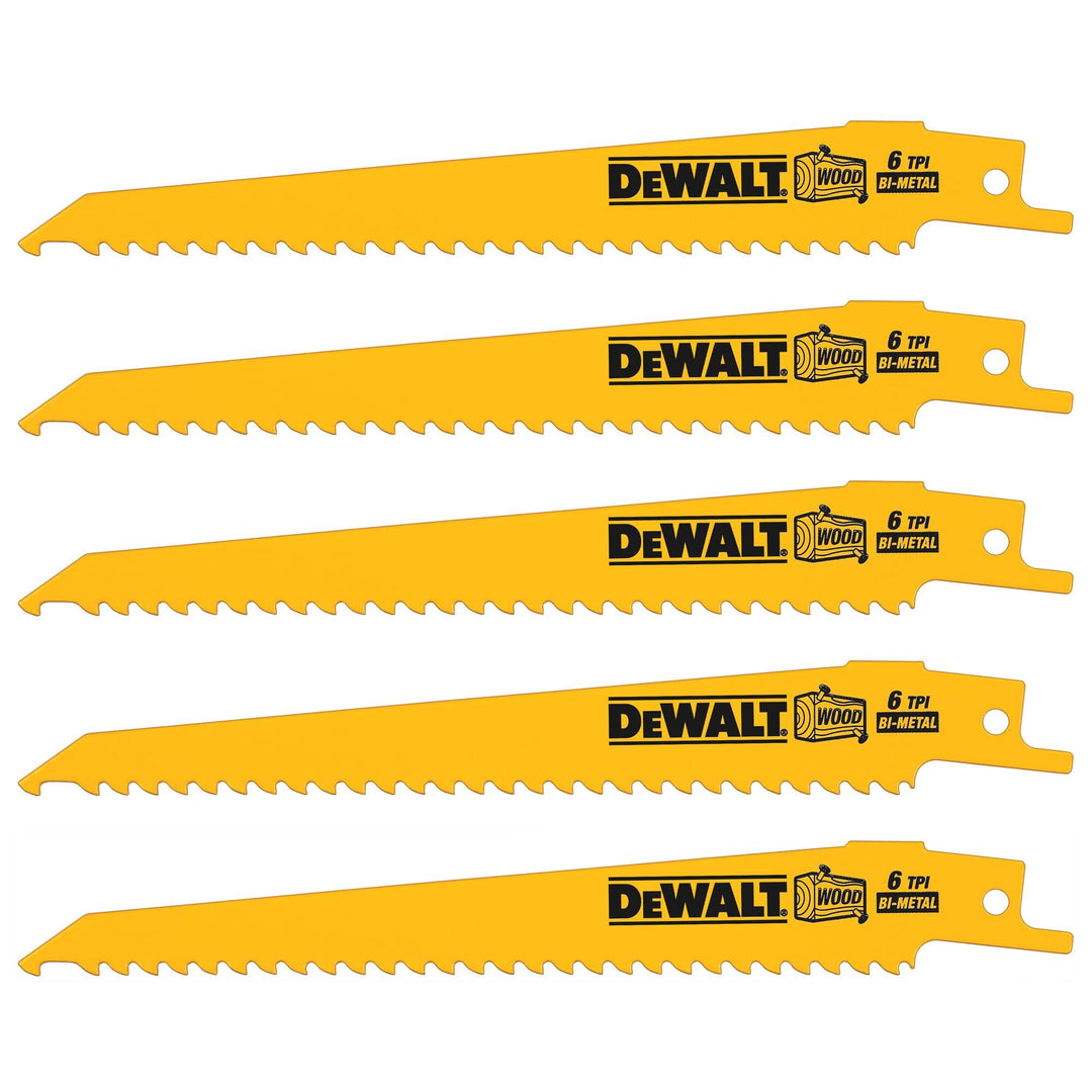 DEWALT DT2359-QZ Cobalt CO-Säbelsägeblatt 152 Holz mit Nägeln, PVC (5 St.)