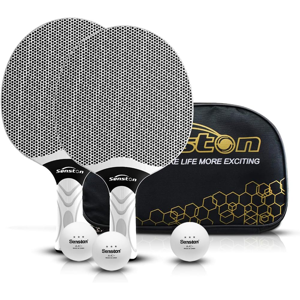 Senston Tischtennisschlägerset, professionelles Tischtennis-Paddel-Set für 4 Spieler, Ping-Pong-Padd