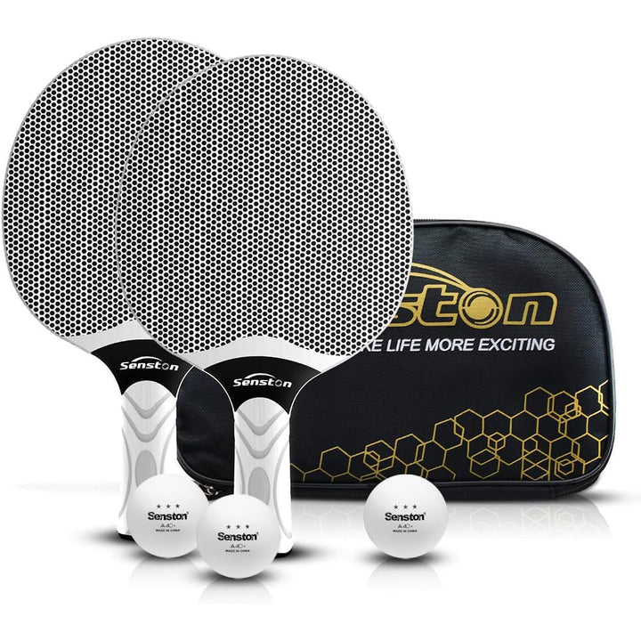 Senston Tischtennisschlägerset, professionelles Tischtennis-Paddel-Set für 4 Spieler, Ping-Pong-Padd