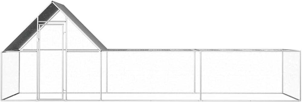 Willood Hühnerstall 6x2x2 mVerzinkter Stahl 6 x 2 x 2 m Silber, 6 x 2 x 2 m Silber